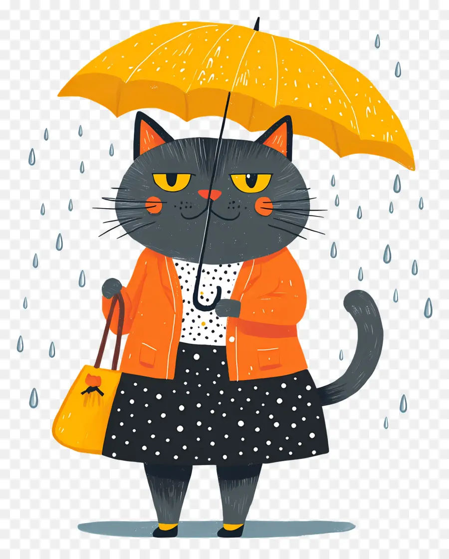 Gato De Anime，Gato Com Guarda Chuva PNG