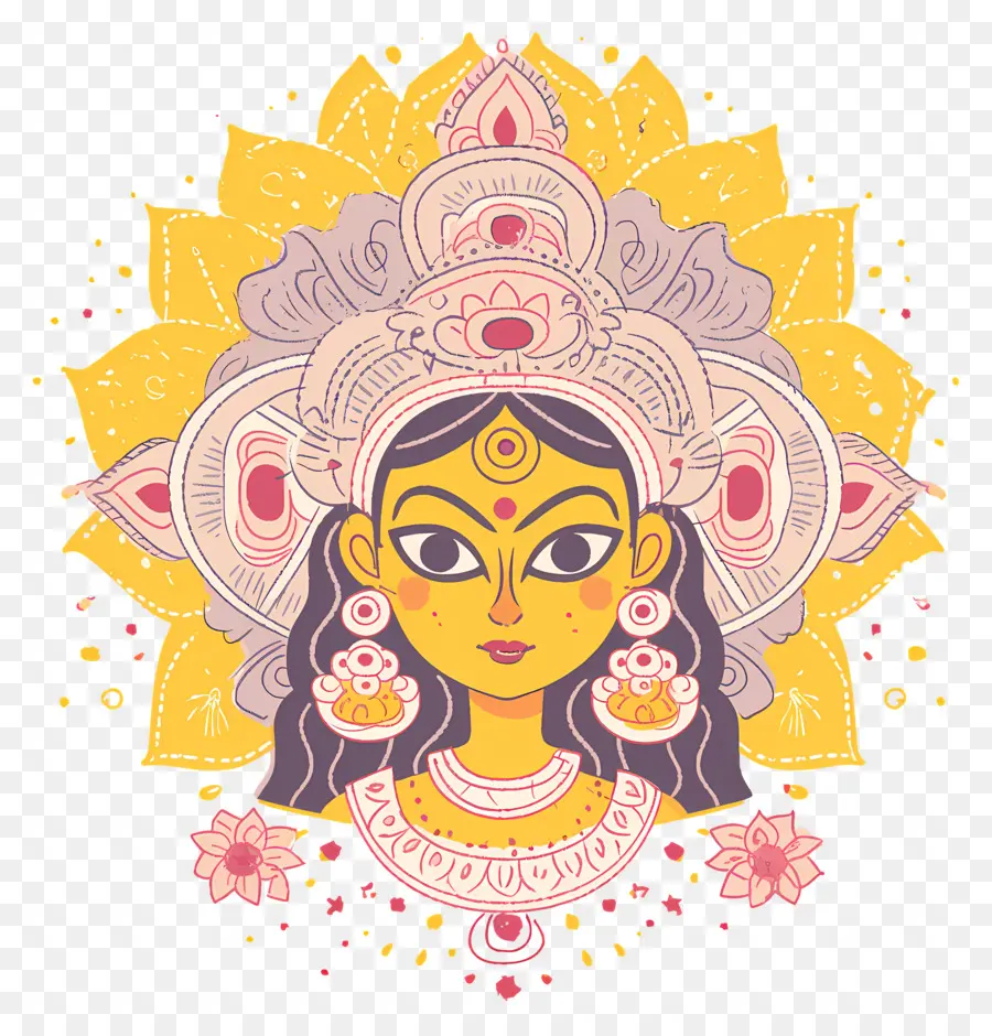 Navratri，Ilustração Da Deusa PNG