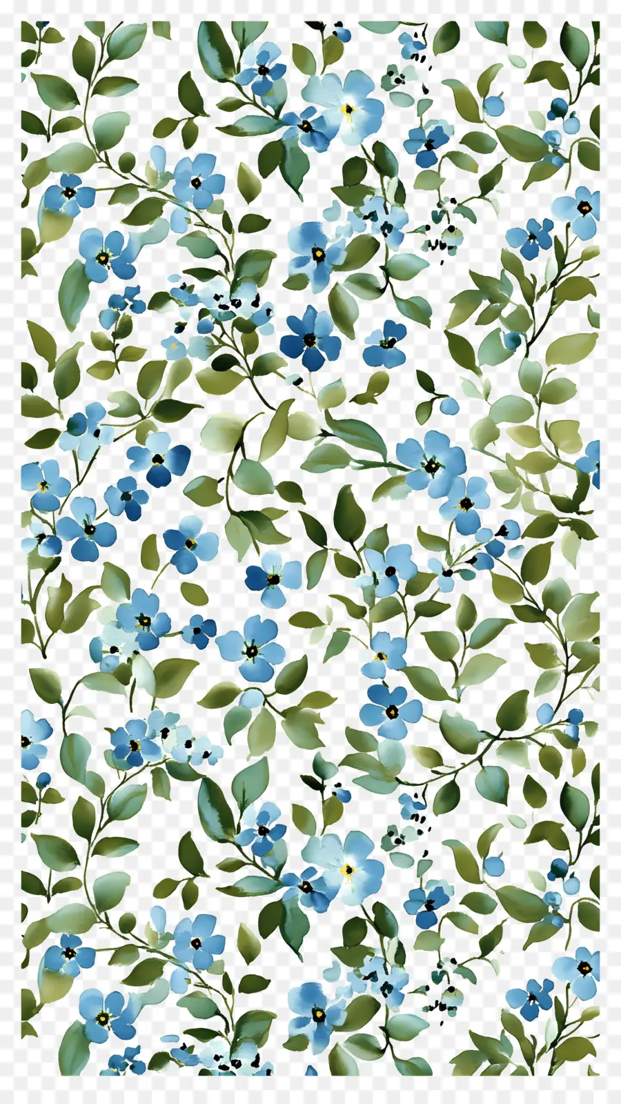 Fundo De Flor，Padrão Floral Azul PNG