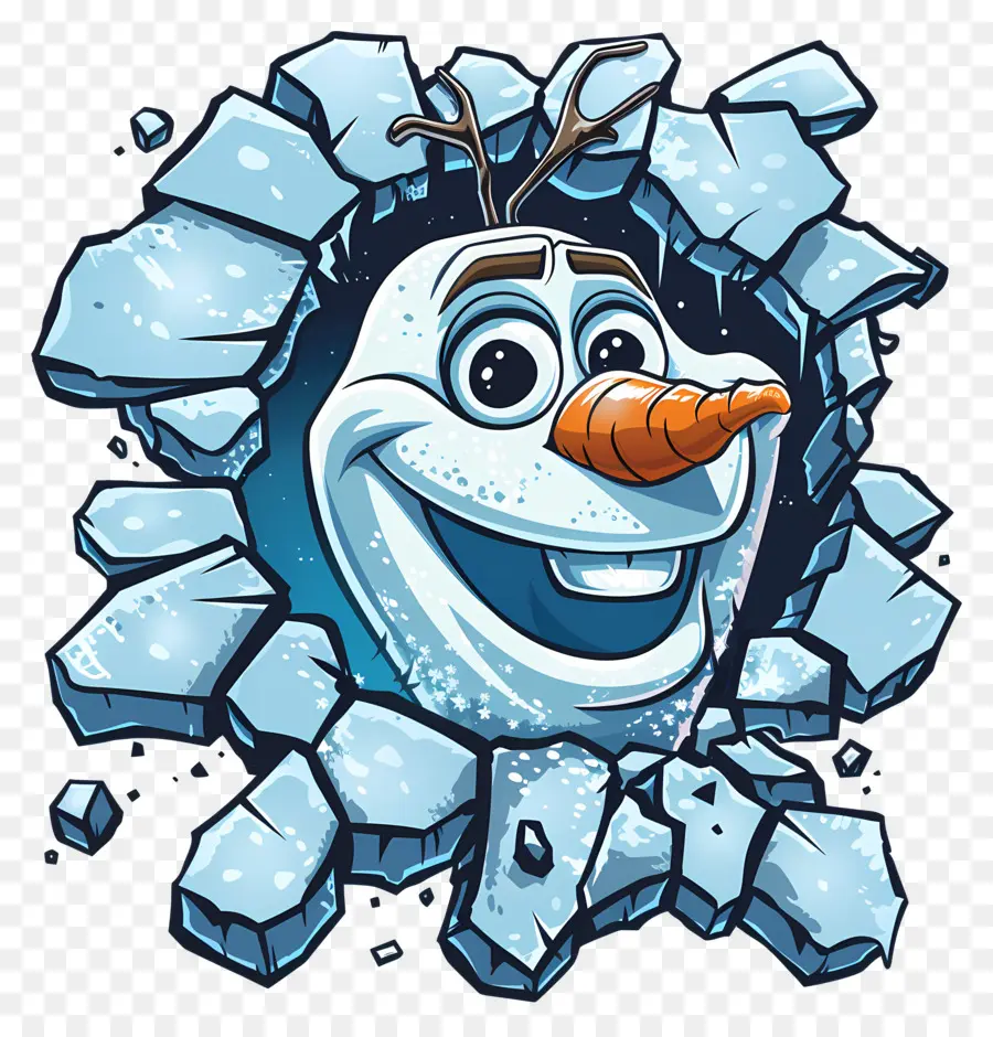 Olaf Congelado，Boneco De Neve Rompendo PNG