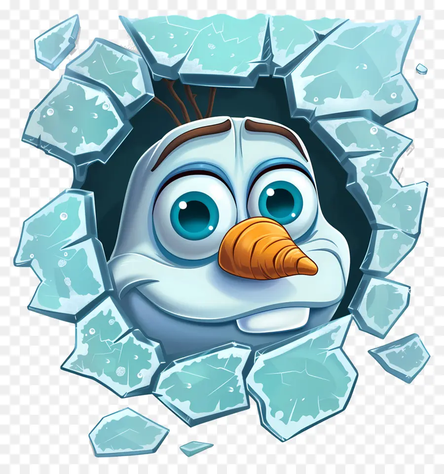 Olaf Congelado，Boneco De Neve Quebrando Gelo PNG