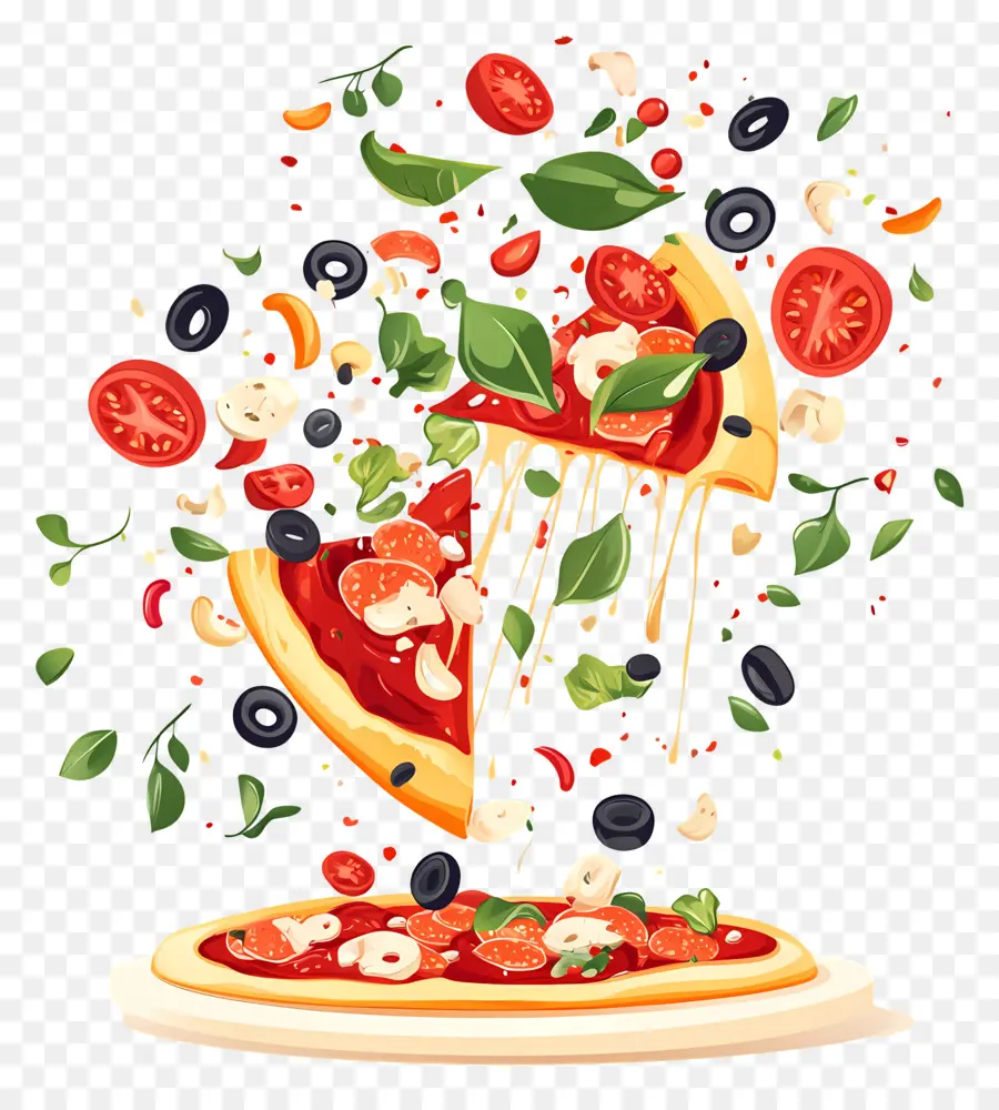 Ingredientes De Pizza，Fatias De Pizza PNG