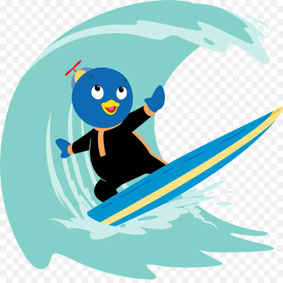 Backyardigans，Pinguim Surfista PNG