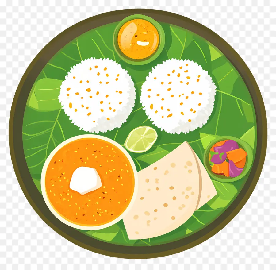 Thali Indiano，Refeição Indiana PNG