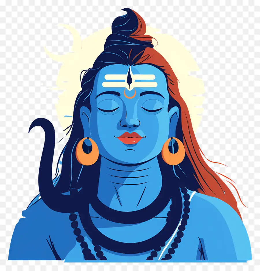 Maha Shivaratri，Divindade Azul PNG