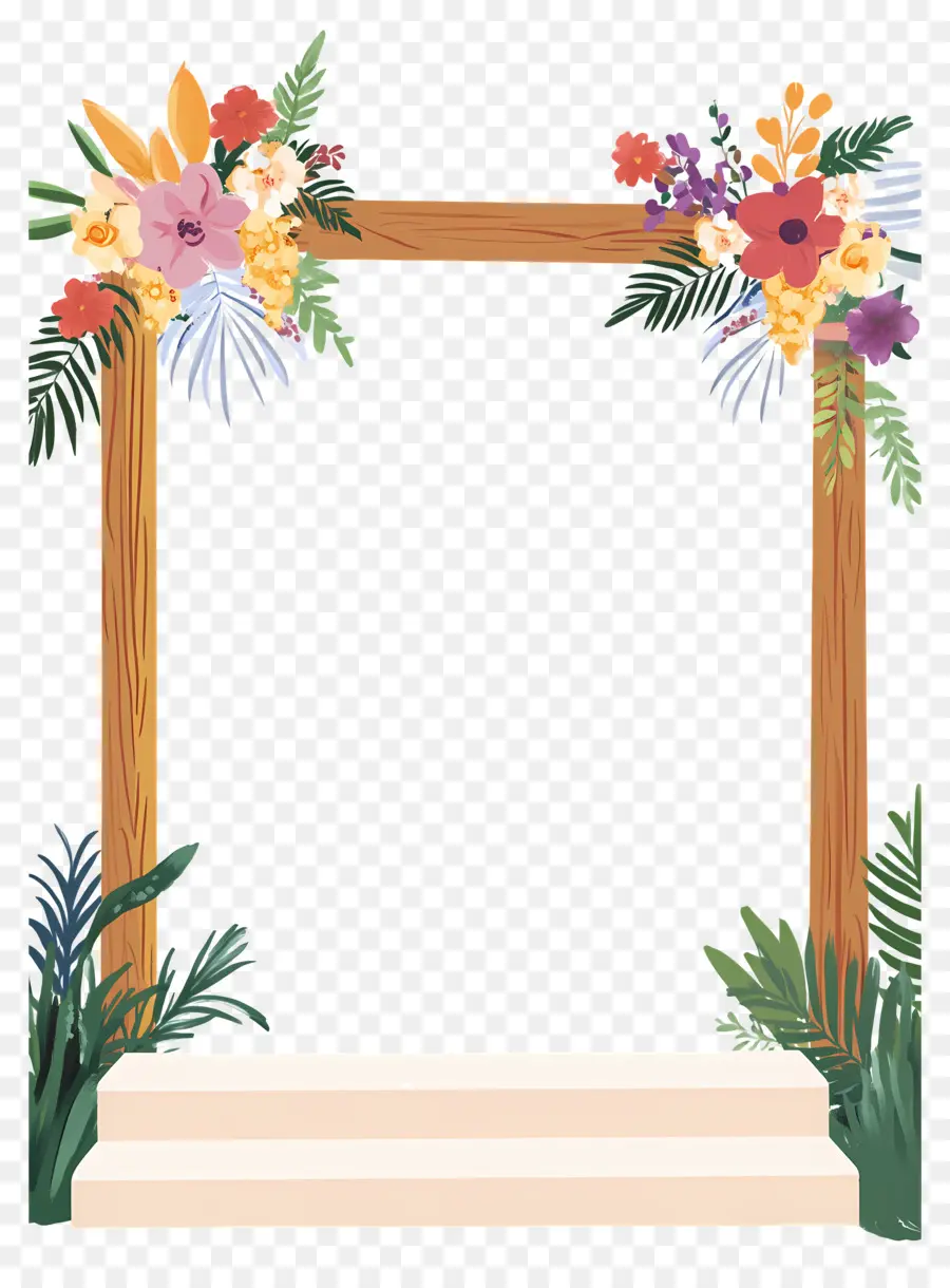 Fundo De Flor De Casamento，Moldura Floral PNG