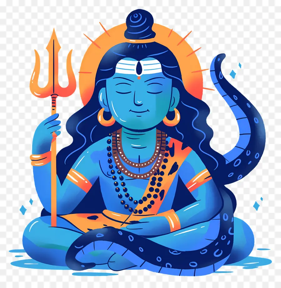 Maha Shivaratri，Divindade Azul PNG