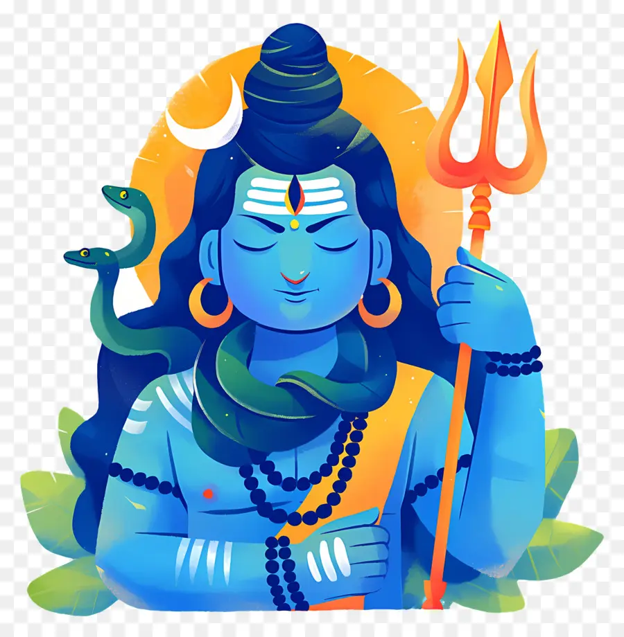 Maha Shivaratri，Shiva Com Tridente PNG