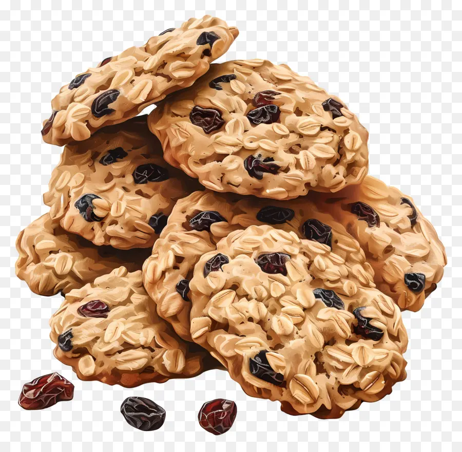 Biscoitos De Aveia E Passas，Cozido PNG