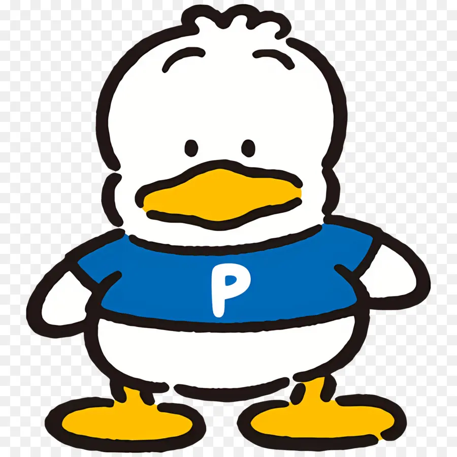 Pekkle，Pato De Camisa Azul PNG