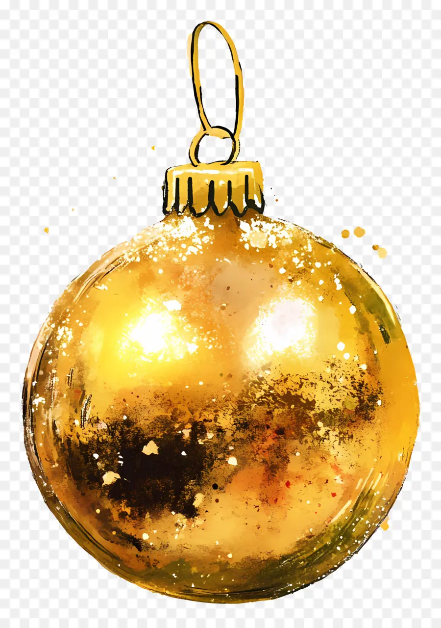 Ouro De Natal，Ornamento Dourado PNG