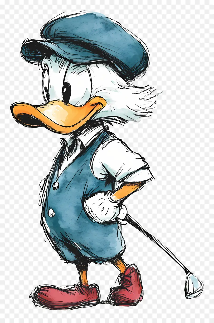 Pato Donald，Pato Com Taco De Golfe PNG