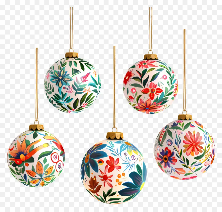 Enfeites Florais De Bola，Ornamentos Florais PNG