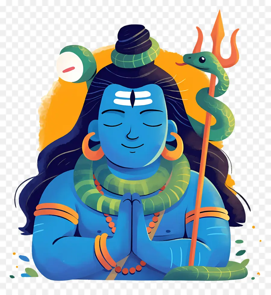 Maha Shivaratri，Divindade Azul PNG