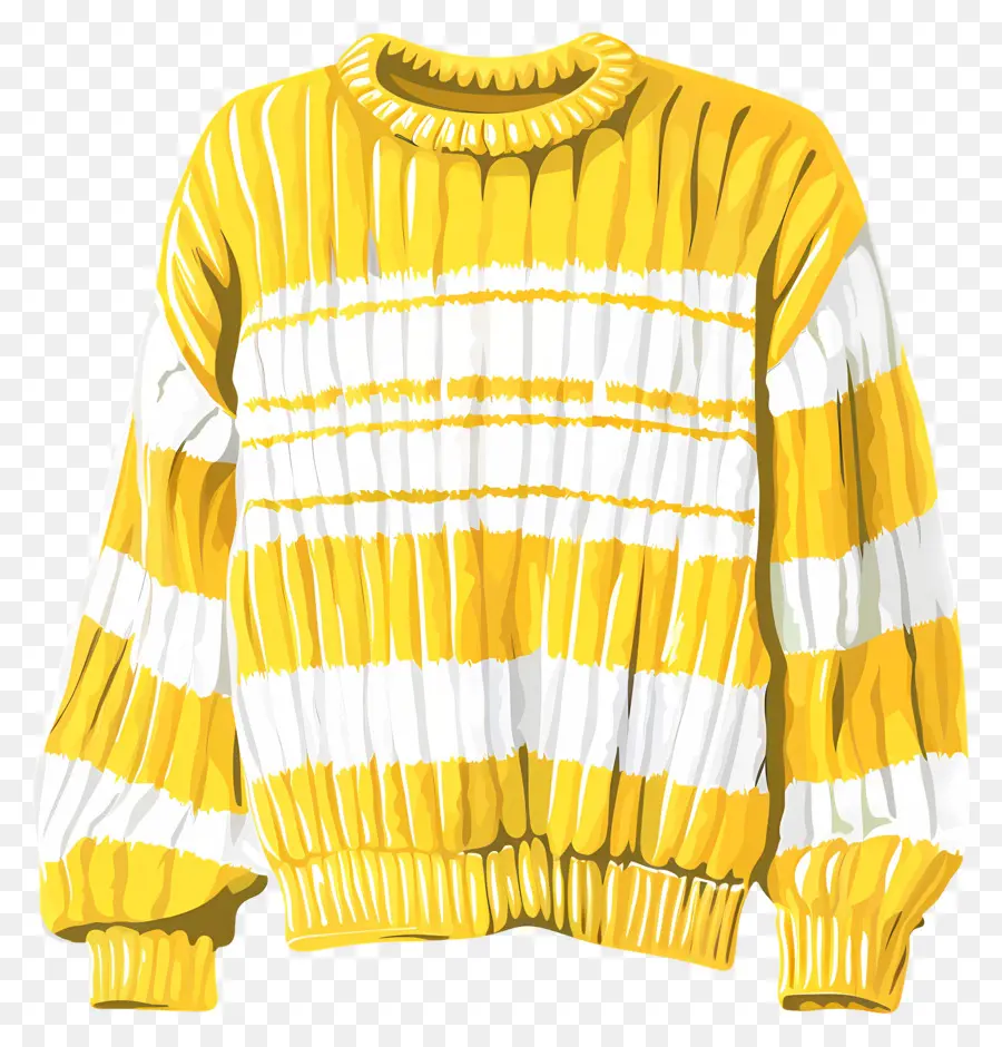 Suéter，Suéter Listrado Amarelo PNG