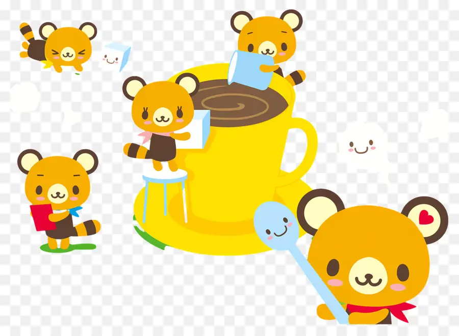 Tenorikuma，Ursos Com Xícara PNG