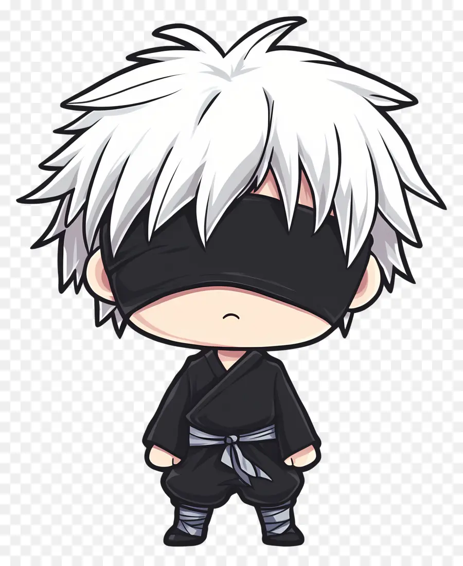 Gojo，Personagem Chibi Com Venda Nos Olhos PNG