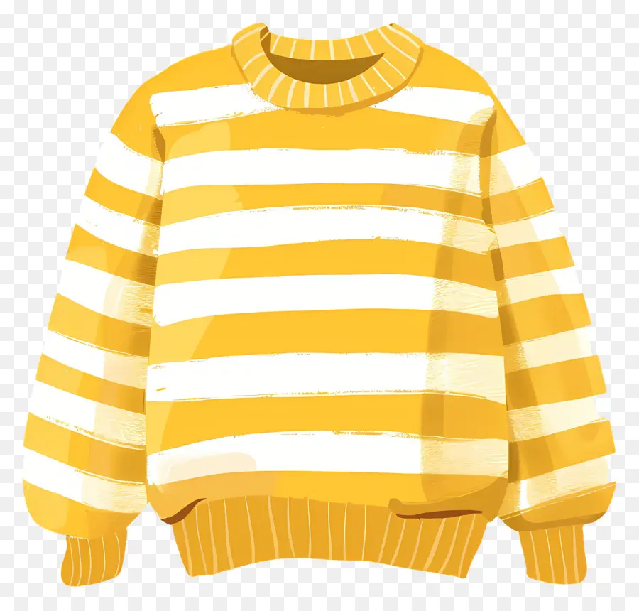 Suéter，Suéter Listrado Amarelo PNG