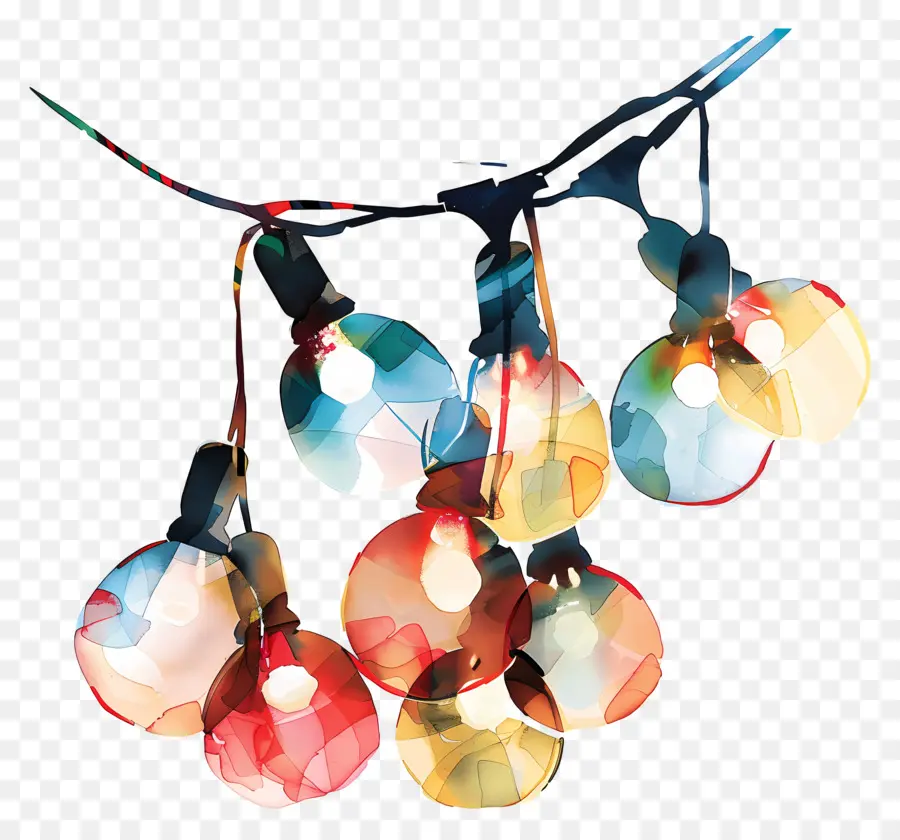 Luzes De Natal，Luzes De Corda Coloridas PNG