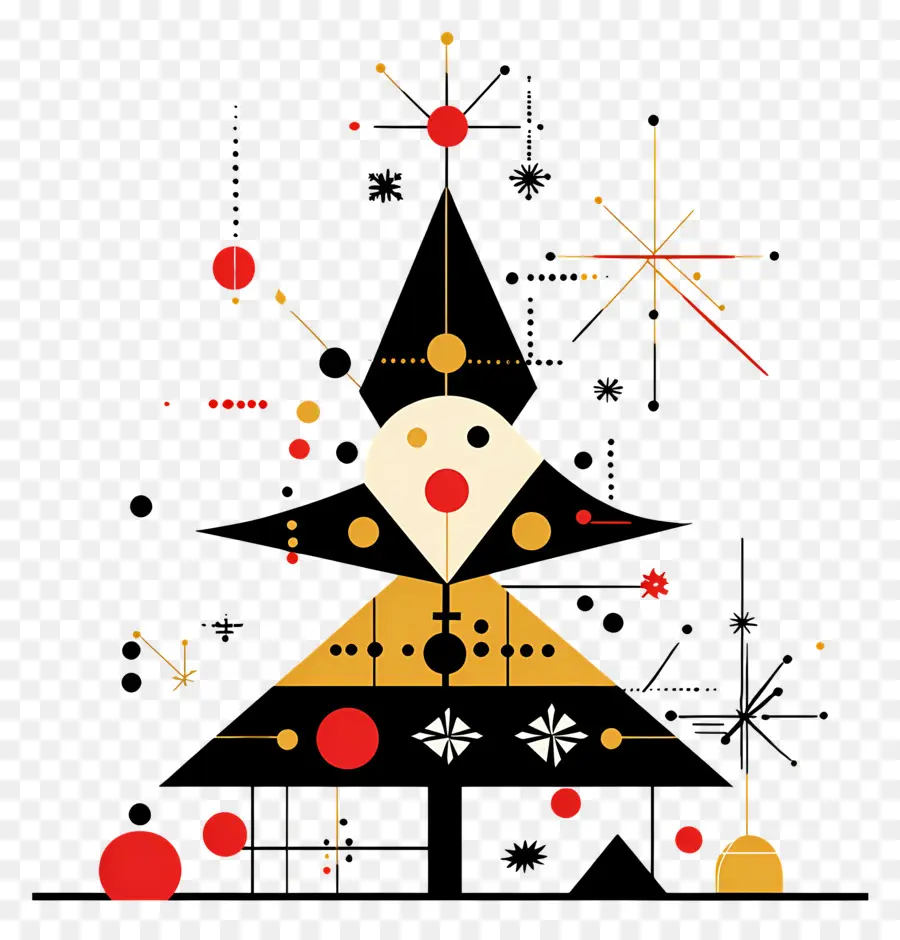 Ouro De Natal，Árvore De Natal Abstrata PNG