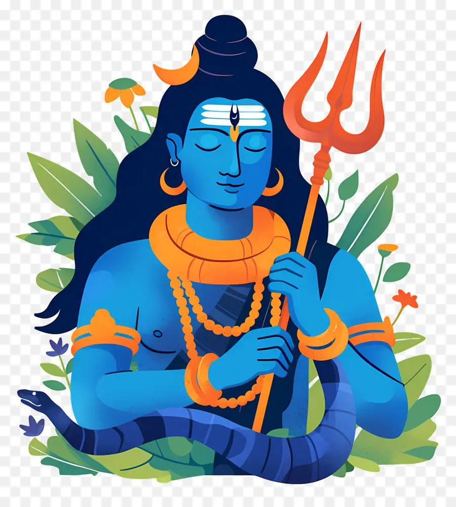 Maha Shivaratri，Shiva Com Tridente PNG