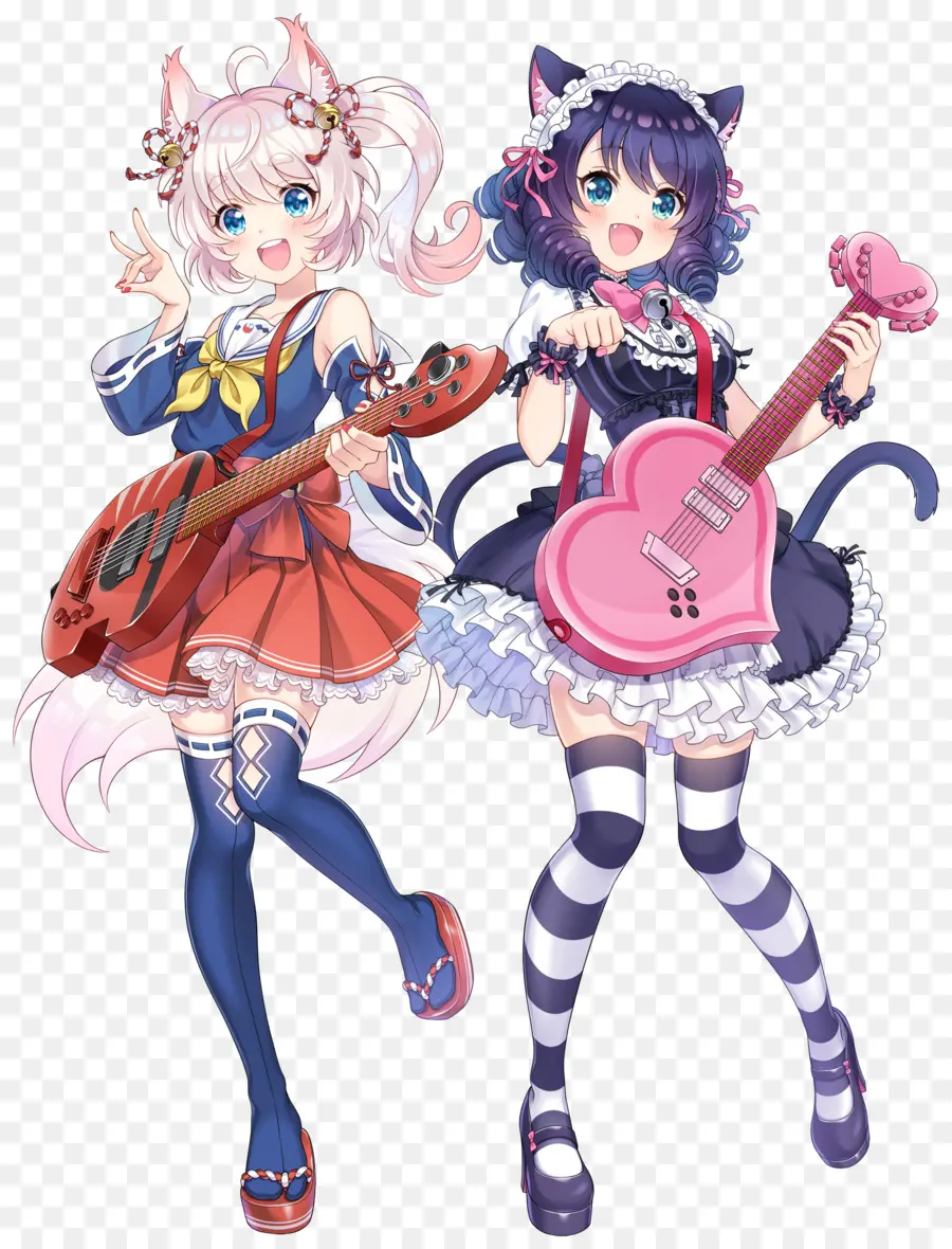 Devilmintkiryu，Garotas De Anime Com Guitarras PNG