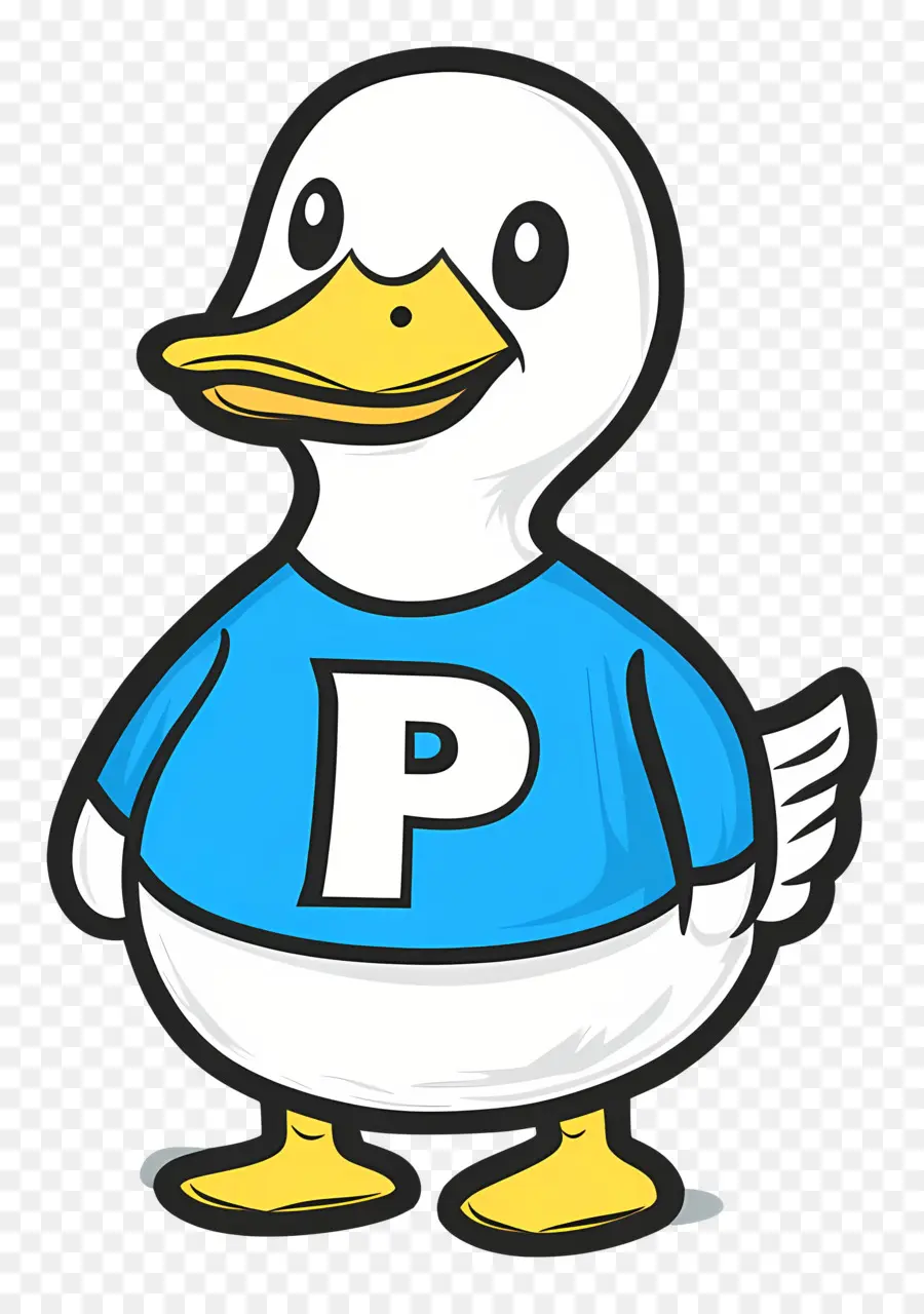 Pato Fofo，Pato De Desenho Animado Com Carta PNG