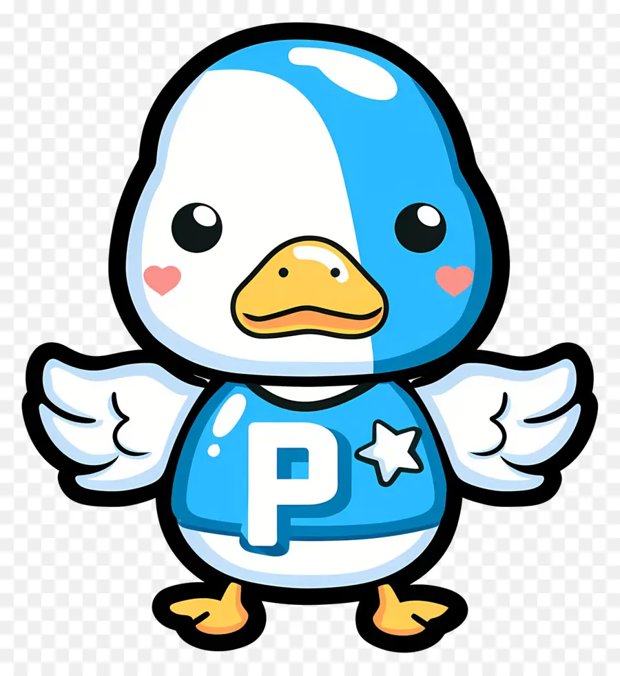 Pato Fofo，Pato Azul PNG