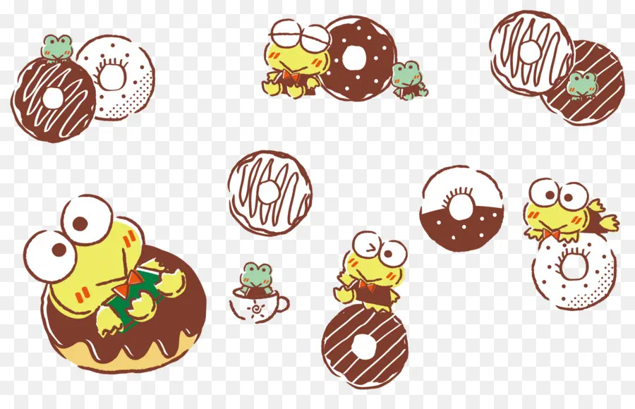 Keroppi，Sapo E Donuts PNG