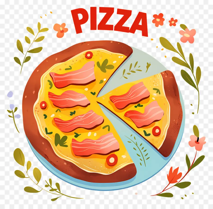 Pizza De Queijo，Pizza Com Bacon PNG