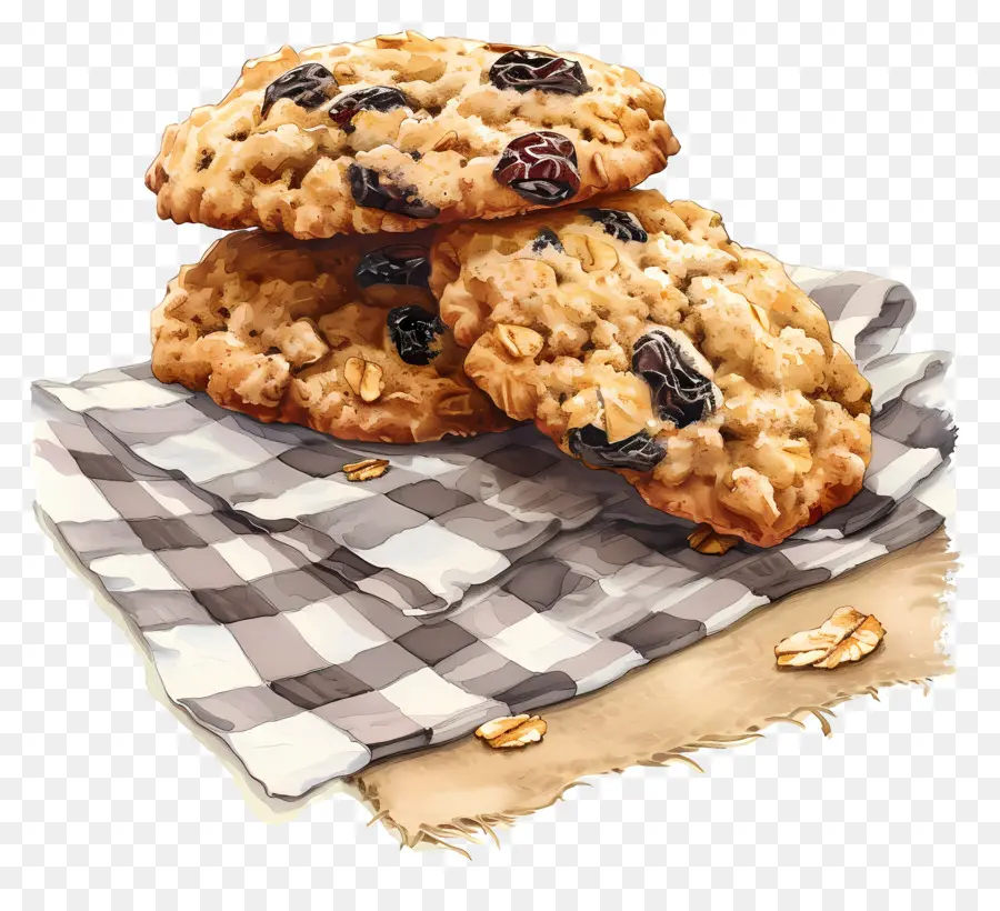 Biscoitos De Aveia E Passas，Biscoitos PNG