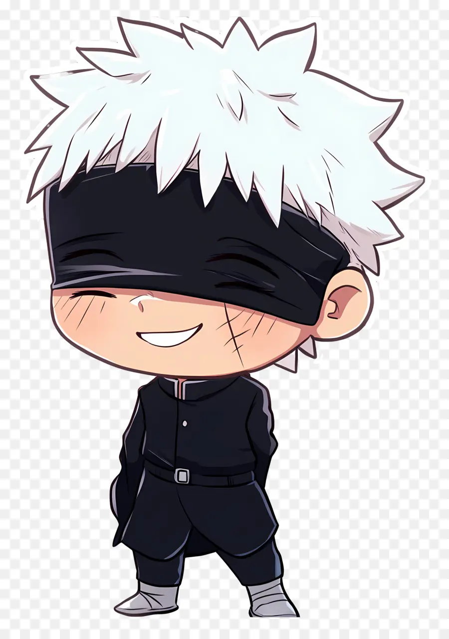 Gojo，Personagem Chibi Com Venda Nos Olhos PNG