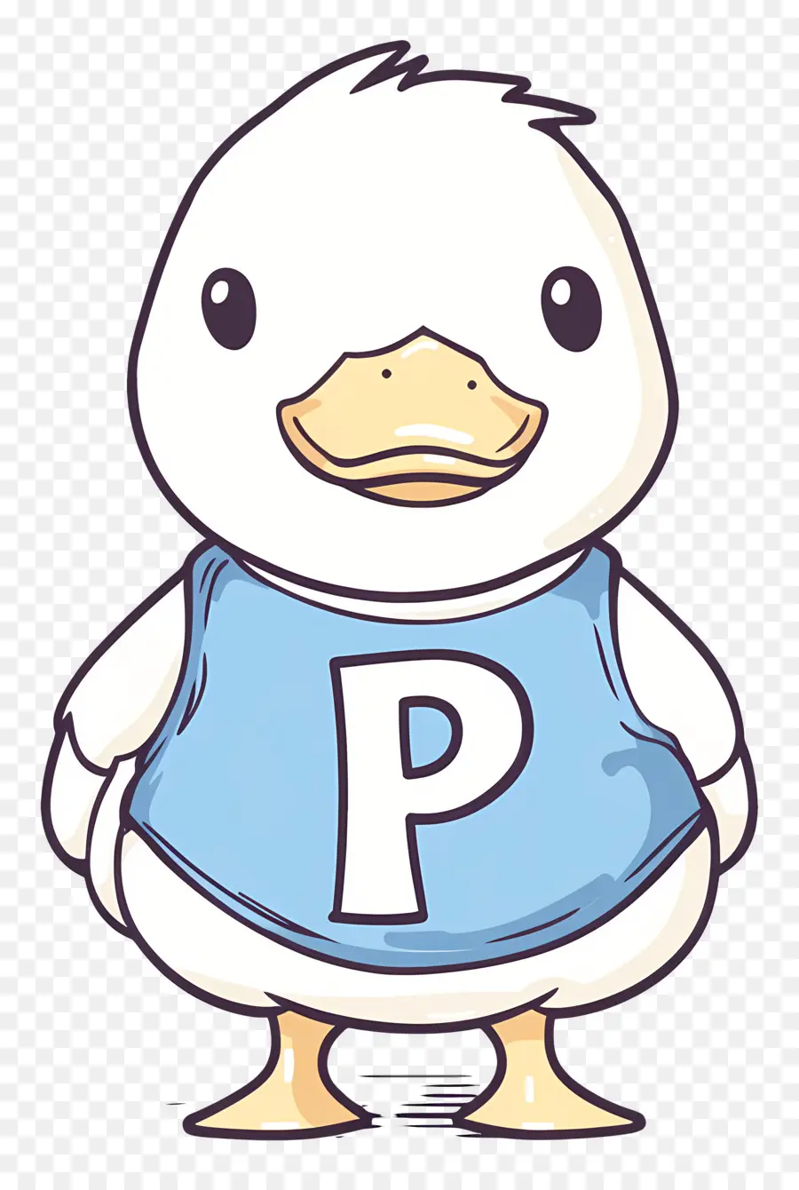 Pato Fofo，Pato De Desenho Animado Com Carta PNG