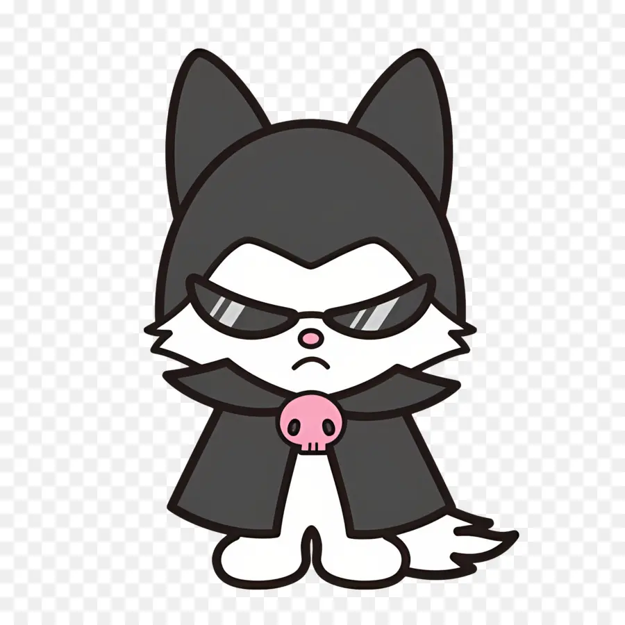 Kuromi，Gato De Capa Preta PNG