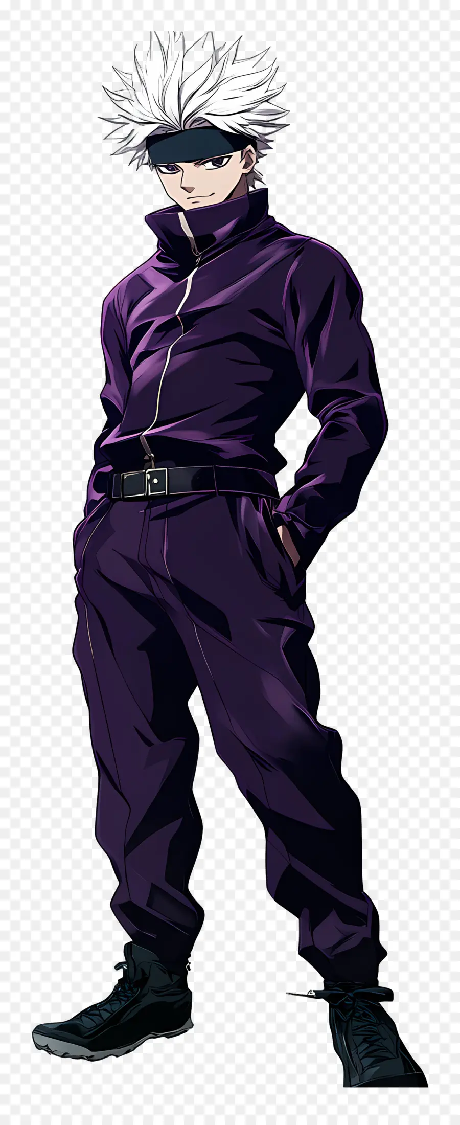 Gojo，Personagem De Anime Com Roupa Roxa PNG