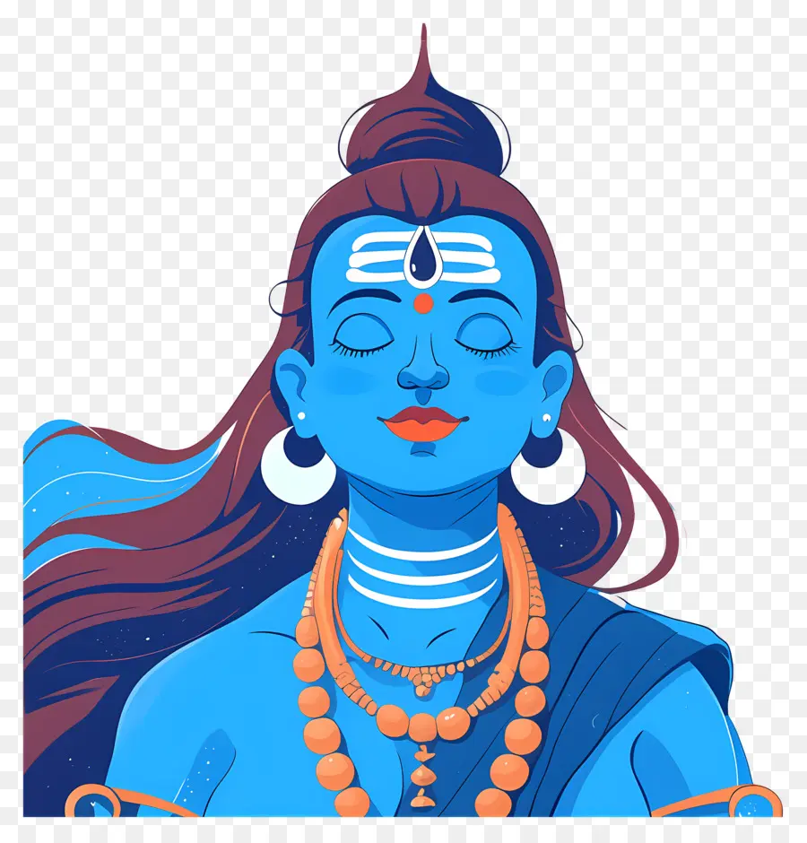 Maha Shivaratri，Divindade Azul PNG