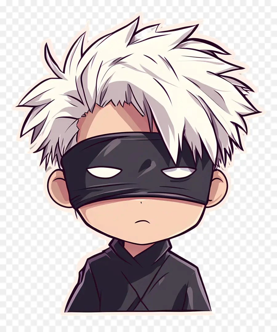 Gojo，Personagem Chibi Com Venda Nos Olhos PNG