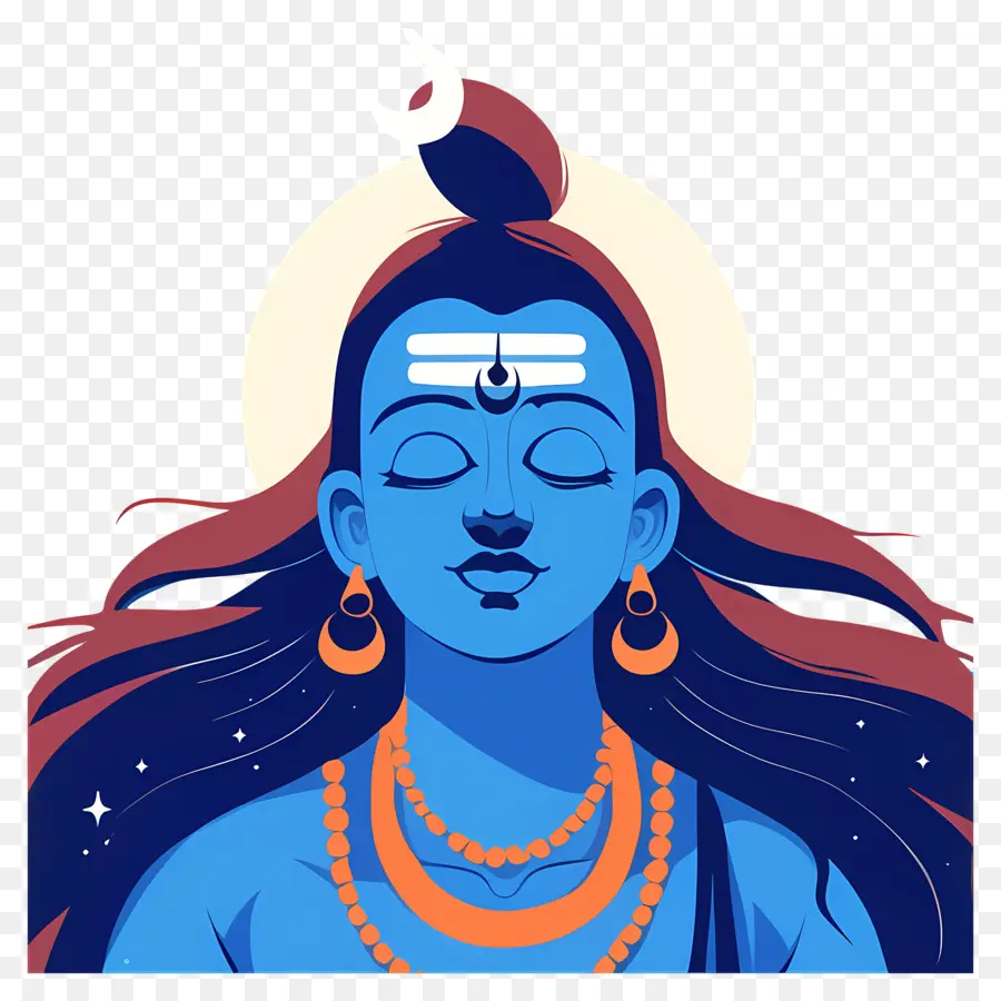 Maha Shivaratri，Divindade Azul Com Joias PNG