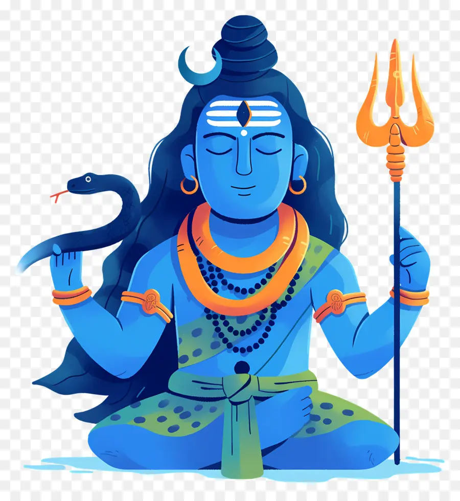 Maha Shivaratri，Divindade Azul PNG