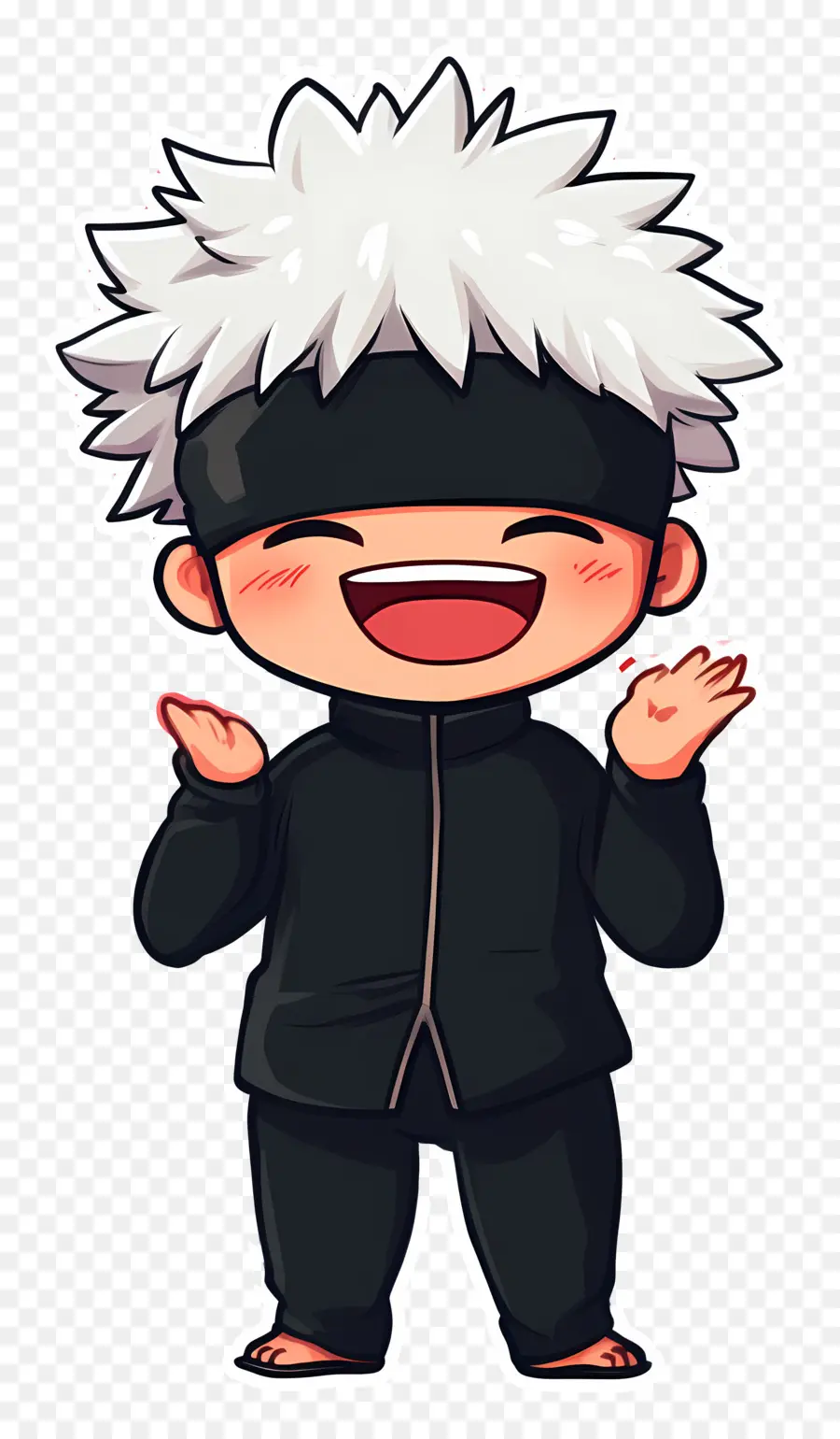 Gojo，Personagem Chibi Batendo Palmas PNG