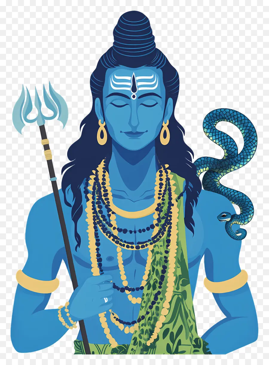 Maha Shivaratri，Divindade Azul PNG