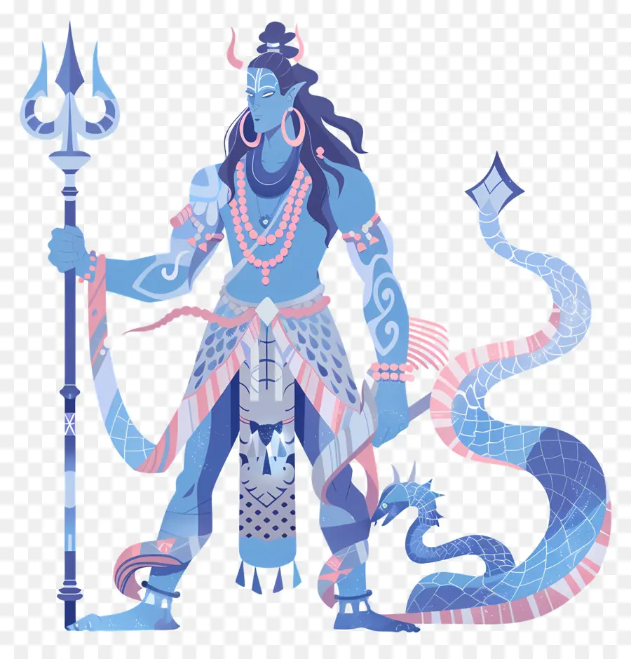 Maha Shivaratri，Divindade Azul PNG