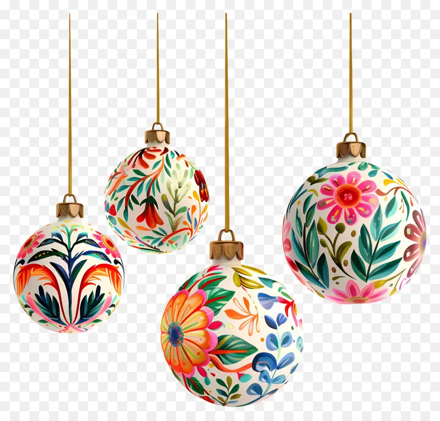 Enfeites Florais De Bola，Ornamentos Florais PNG