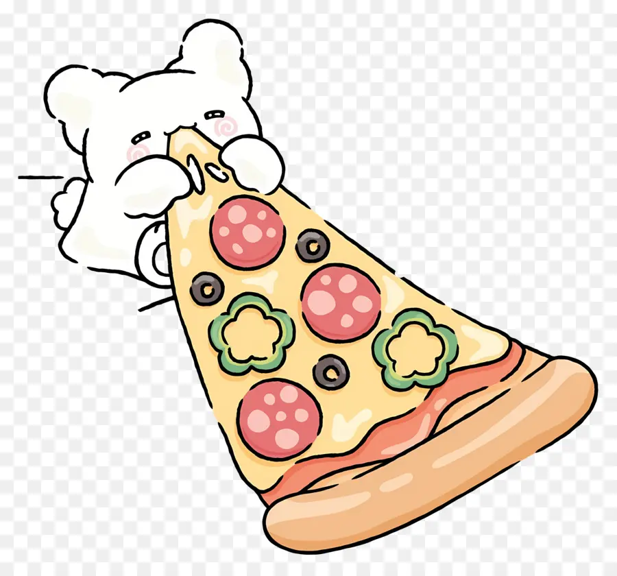 Hanamaruobake，Urso Com Pizza PNG