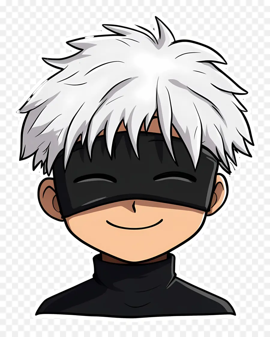 Gojo，Personagem Chibi Com Venda Nos Olhos PNG