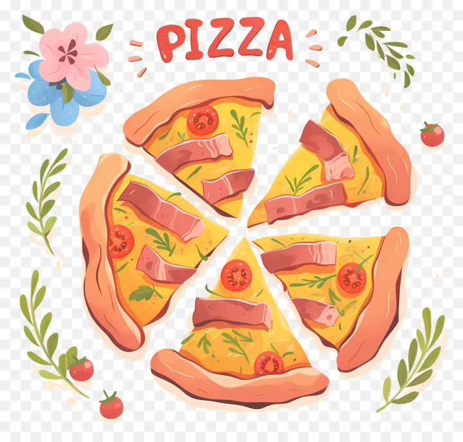 Pizza De Queijo，Pizza Com Bacon PNG