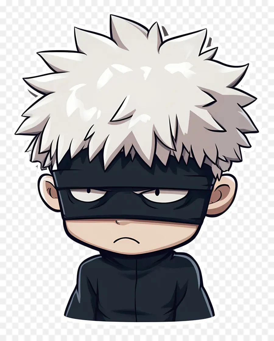 Gojo，Personagem Chibi Com Venda Nos Olhos PNG