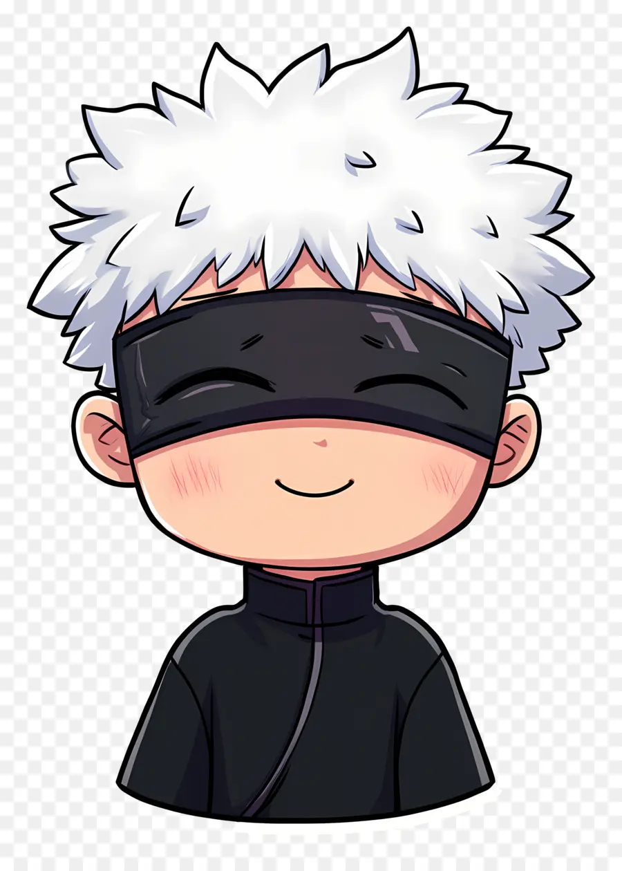 Gojo，Personagem Chibi Com Venda Nos Olhos PNG