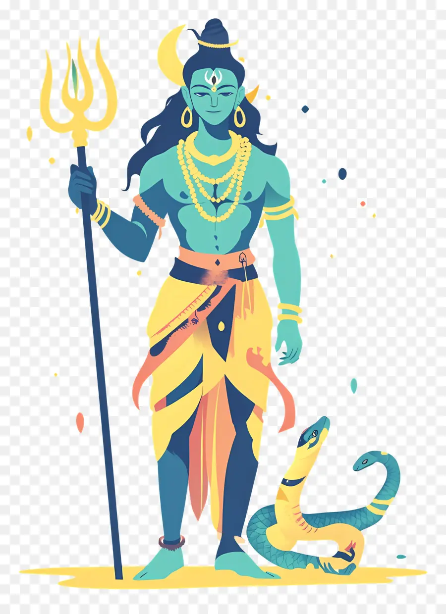 Maha Shivaratri，Divindade Azul PNG