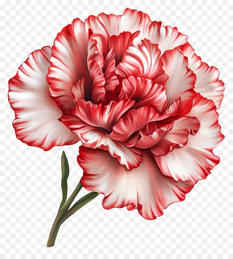 Flor Vintage，Cravo Vermelho E Branco PNG